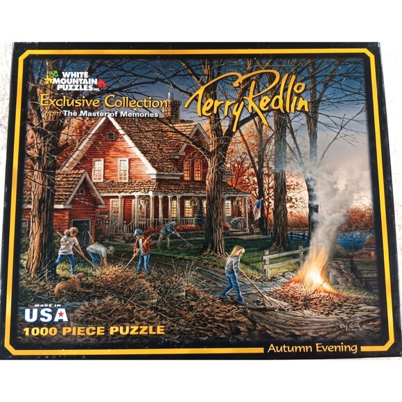 Autumn Evening 1000 Piece Jigsaw Puzzle Terry Redlin White Mountain Puzzles - Picture 1 of 3